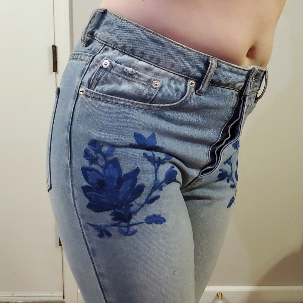 Embroidered denim NWOT